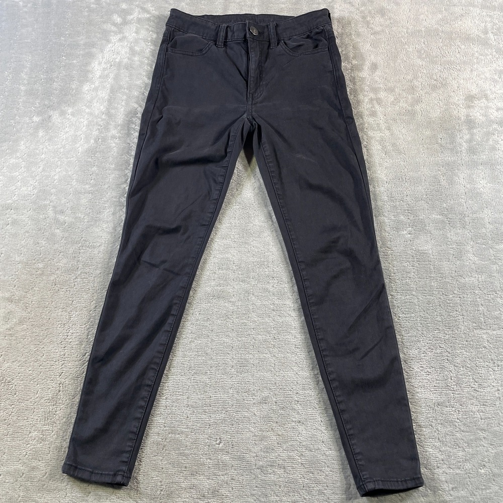 AMERICAN EAGLE‎ Jeggings Womens 2 Short Black Hi Rise Pants Punk Grunge Rock